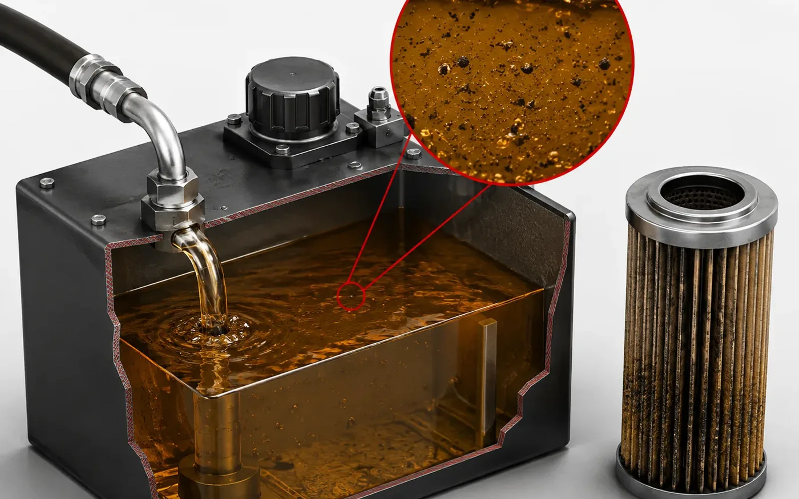 70% das falhas hidráulicas começam no óleo contaminado