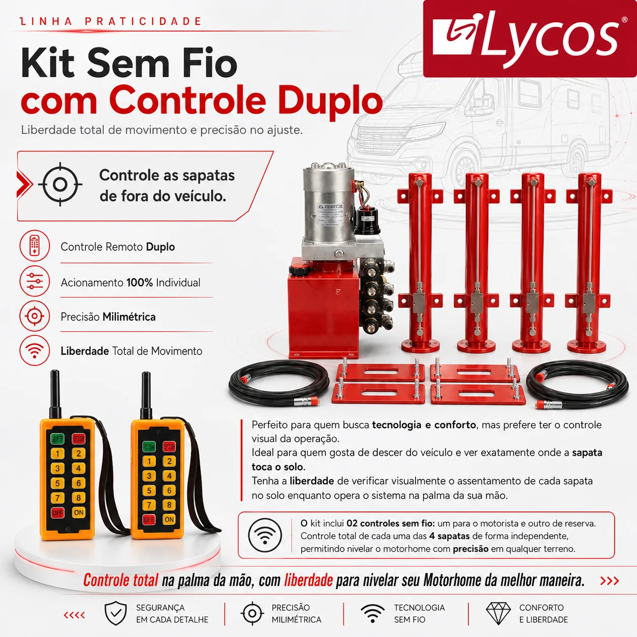 Sapata Niveladora para Motorhome — Lycos Equipamentos
